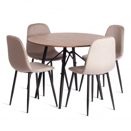 Стул BREEZE (mod. 4724) Велюр/металл , 44 х 53 х 87 см, Coffee (кофейный) HLR9 / черный_5