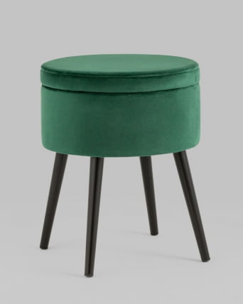 Пуф Клайс с ящиком велюр Зеленый_4