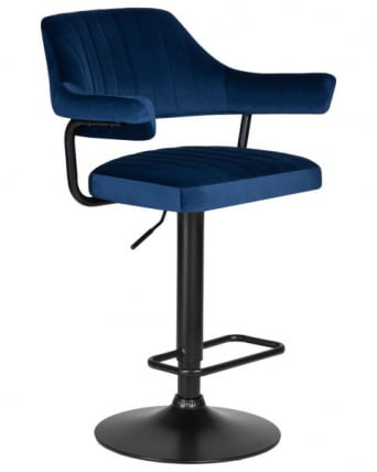 Стул барный DOBRIN CHARLY BLACK (синий велюр (MJ9-117)) 2 шт_2