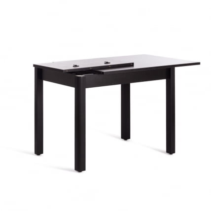 Стол TURIA ЛДСП/HPL/МДФ, 100 х 70+40 х 75 см, Мрамор черный/черный_4