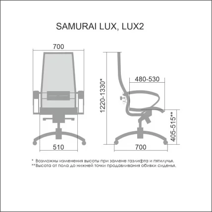 Кресло руководителя Samurai Lux 2 Белый лебедь_4