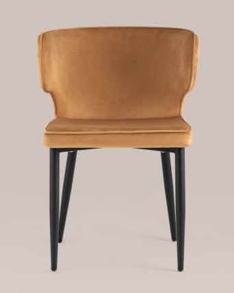 Стул Матео черные ножки велюр Терракотовый_2