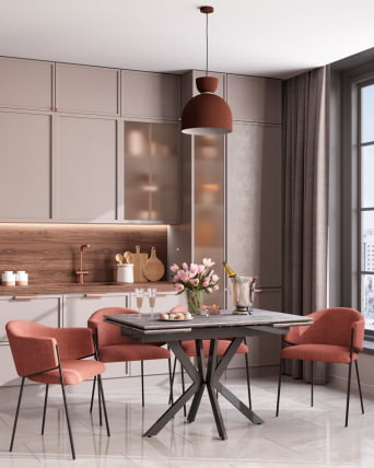 Стол раскладной Мармер 120-180*80*76 см керамика антрацит / Marmer_3