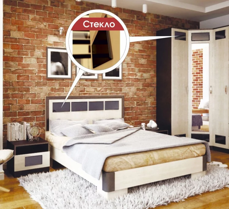 Кровать с ортопедом Венера 900 Дуб млечный-венге_2