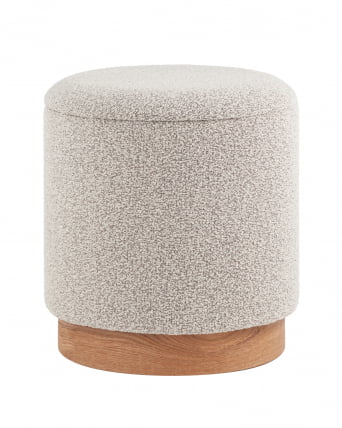 Пуф с ящиком Холли S букле бежевый_0