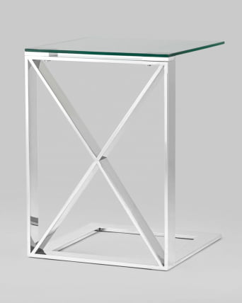 Журнальный стол КРОСС 40x40 Серебро_2