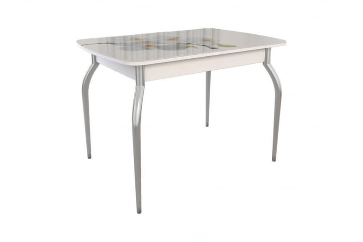 Стол обеденный раздвижной Танго Белый-Орхидея_0