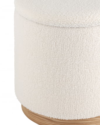 Пуф с ящиком Холли L Тедди белый_3