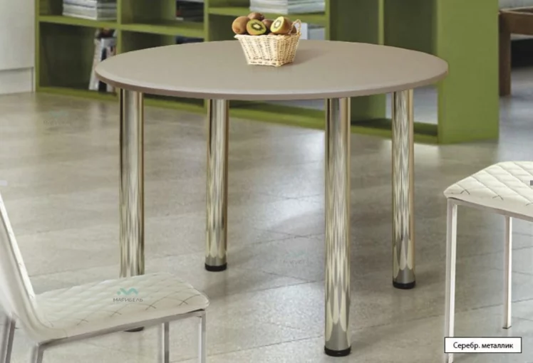 Стол обеденный круглый Жемчуг глянец_0
