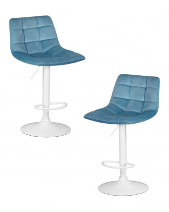 Стул барный ДОБРИН ТАИЛОР ВХИТЕ (пудрово-голубой велюр (МДЖ9-74)) 2 шт / DOBRIN TAILOR WHITE (MJ9-74))_0