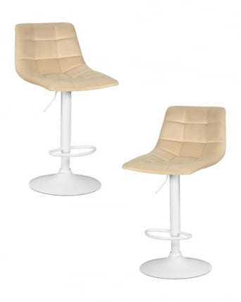 Стул барный ДОБРИН ТАИЛОР ВХИТЕ (бежевый велюр (МДЖ9-10)) 2 шт / DOBRIN TAILOR WHITE (MJ9-10))_0