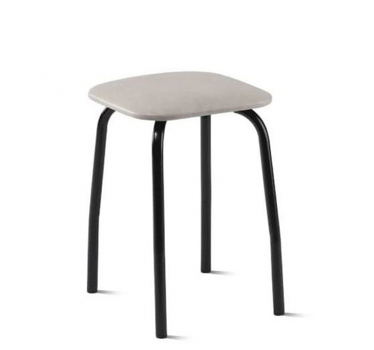 Табурет кухонный 320х320 мм Светло-серый/Металл Черная шагрень_0