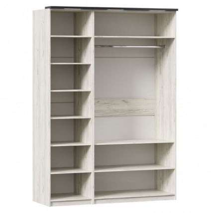 Шкаф трехстворчатый с комбинированными дверями Техно 09 Дуб Крафт белый Серый шифер_2