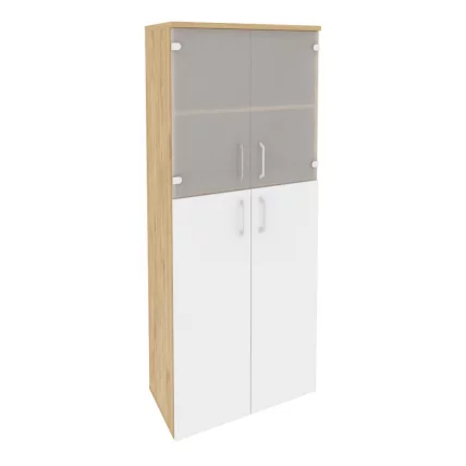 Шкаф высокий широкий ONIX O.ST-1.7 Тиквуд Светлый/Белый_0