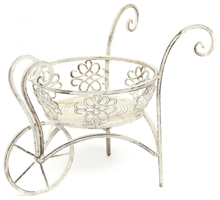 Цветочница Secret de Maison BROUETTE (mod. PL08--7690) металл, 34*40*36см, Античный серый_0