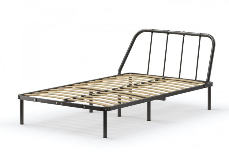 Кровать Мира с ортопедическими латами Цвет фасада: Черный; Материал фасада: Металл; Размер: 1200х2000 мм; Спальное место: 1200х2000 мм _0