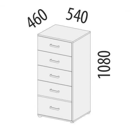 Комод Эверест 500.08 Дуб Кронберг/Белый шпон_1