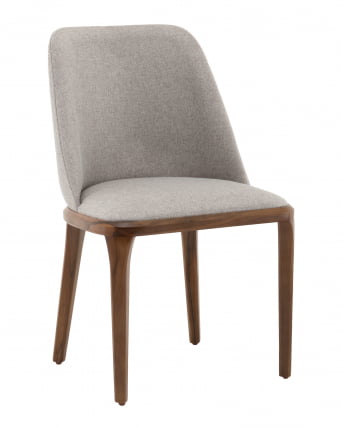 Стул Вудмайкл каркас дерево цвет темный орех рогожка бежевый_0