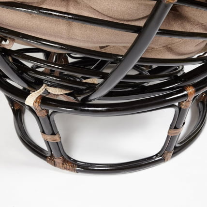 Кресло ПАПАСАН 23/01 В /с подушкой/ 115х101х104 см, Антикуе бровн (античный черно-коричневый), экошерсть Коричневый, 1811-5 / PAPASAN W Antique brown_4