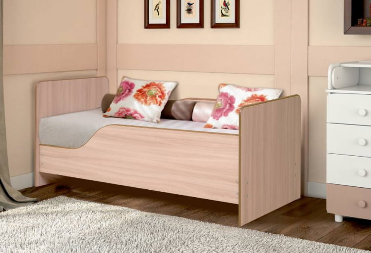 Кровать детская с бортом Малышка №1 600*1400 Ясень шимо темный_0