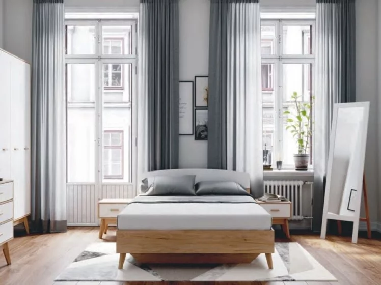 Кровать Калгари 140 см Дуб натуральный светлый-белый матовый_3