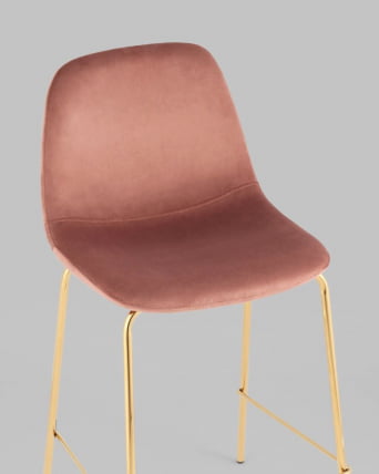 Стул полубарный Валенсия SN велюр Розовый золотые ножки_3