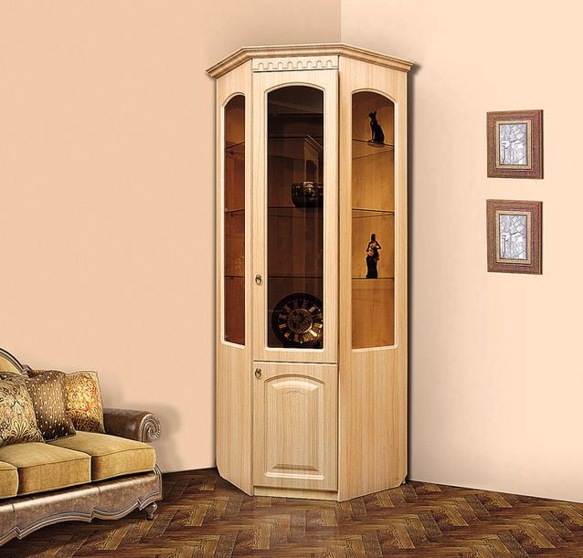 Шкаф-витрина угловой Гармония-4 (Сандал)_0