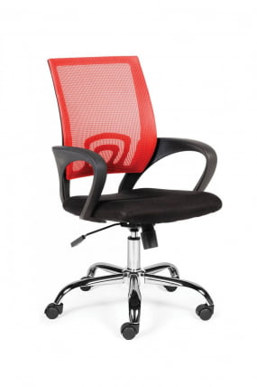 Кресло офисное Спринг 804-1 chrome AB08-AC01 база хром Красный Черный_0