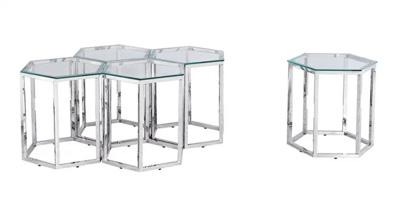 Журнальный стол ГЕКС Серебро_1