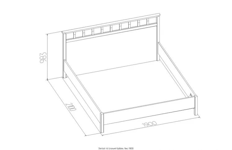 Кровать Люкс (1800) Sherlock 46 Орех шоколадный (спальня)_1