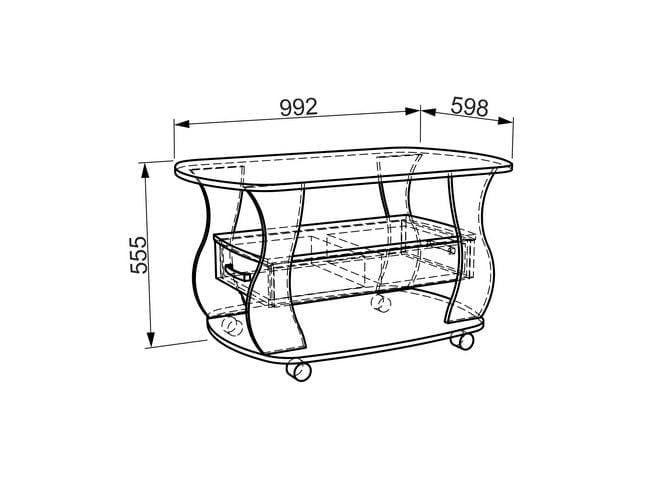Стол журнальный Барон №3 модуль 02 Дуб сонома_1