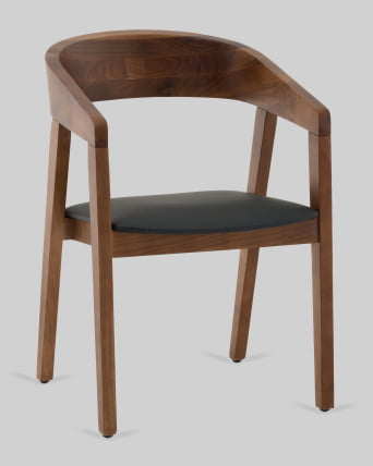 Стул Вудкерри каркас дерево цвет темный орех экокожа черный_1