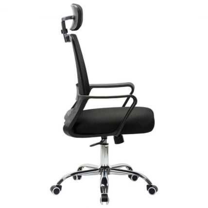 Кресло CРОМЕКС (КРОМЕКС) Дебут CХ-697 ХРОМ сетка/ткань ТВ черное / CROMEX Debut CH-697 TW_7