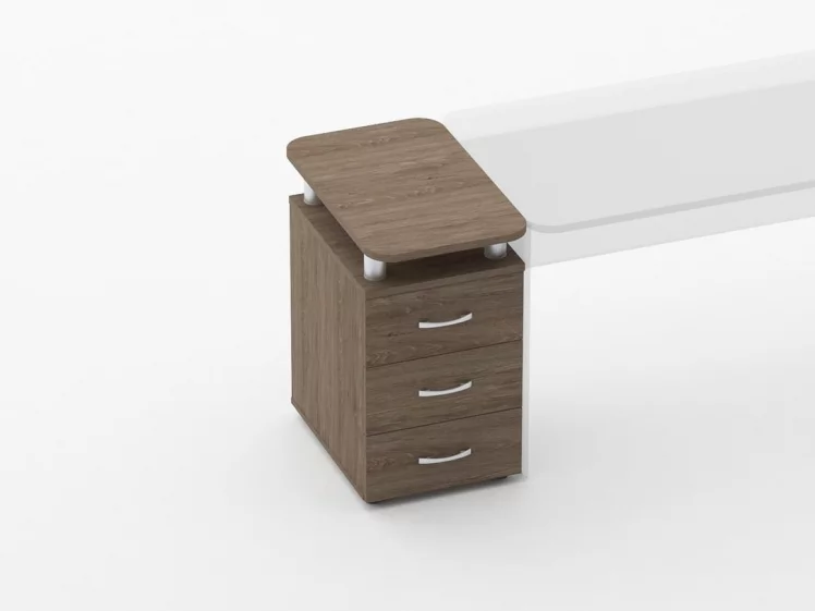 Тумба приставная на 3 ящика с проставками Glassy 3.10.16 Дуб Верцаска_0