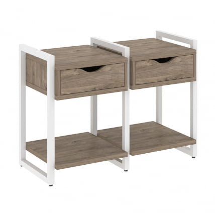 Тумба на регулируемых опорах наборная. Вариант №1 LOFT VR.L-TN-1.O Металл белый Тиквуд темный_0