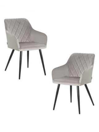 Стул обеденный ДОБРИН РОБЕРТ (черные матовые ножки, велюр В108-81 Серый) 2 шт / DOBRIN ROBERT V108-81_0