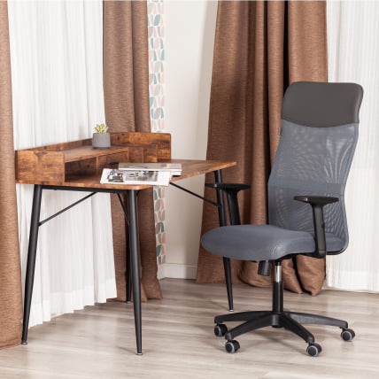 Кресло PRACTIC PLT ткань/кож/зам, серый/металлик, TW-12/W-12/36_12