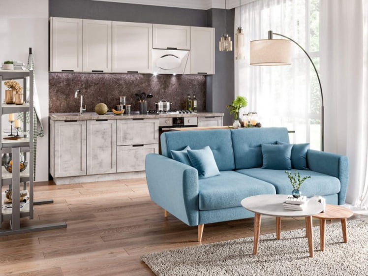 Кухонный гарнитур Джамис №1 Белый кашмир Белый камень_5