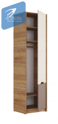 Шкаф RICH ШК-001 Миндаль/Глиняный серый/дуб крафт золотой_1