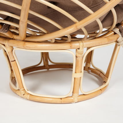 Кресло PAPASAN ECO/ПАПАСАН ЭКО P115-1/SP STD /c подушкой, ремешками/ Natural (натуральный), экошерсть Коричневый, 1811-5_4