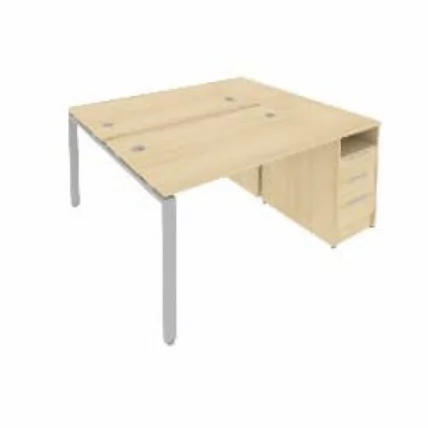 Рабочая станция с опорной тумбой Metal System Б.РС-СТП-2.2 Акация/Серый_0