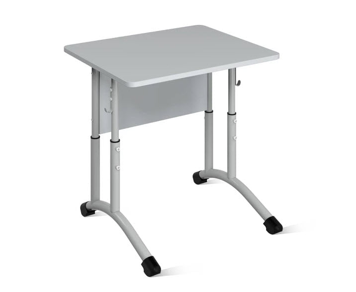 Стол ученический 1-местный регулируемый (рост 3-5) 600х500 мм ЛДСП Ясень шимо светлый/Металл Серый_0
