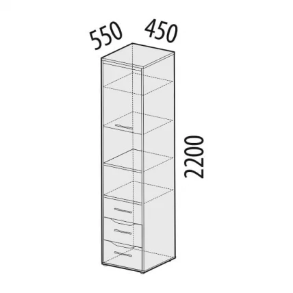 Стеллаж (левый/правый) Мегаполис 55.04 Сосна Астрид_2