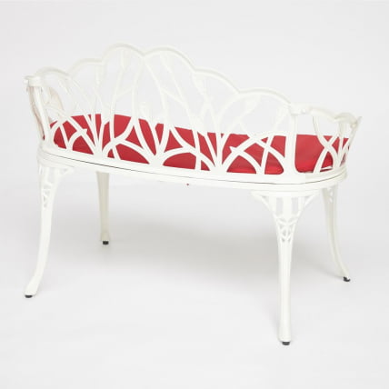 Скамья Secret De Maison Strauss (Штраус) + подушка алюминиевый сплав, 99*56*76, butter white_13