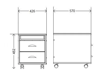 Тумба универсальная выкатная Tumba 1 step Яблоня Серый_1