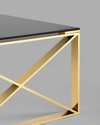 Журнальный стол КРОСС 120x60 Золото (стекло smoke)_4