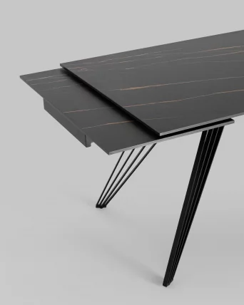 Обеденный стол раскладной Пандора 180-280 Черный мрамор_4