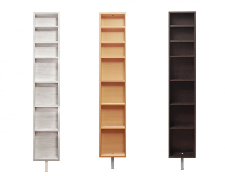 Поворотный шкаф в белом глянцевом стекле Зум Шелф Молочный дуб_2