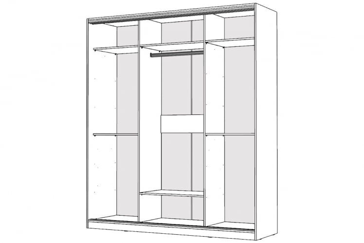 Шкаф-купе 3-х дверный Виктория 1800х584х2300, Белый 18ДЗДЗДЗ-Б 310-1907_1