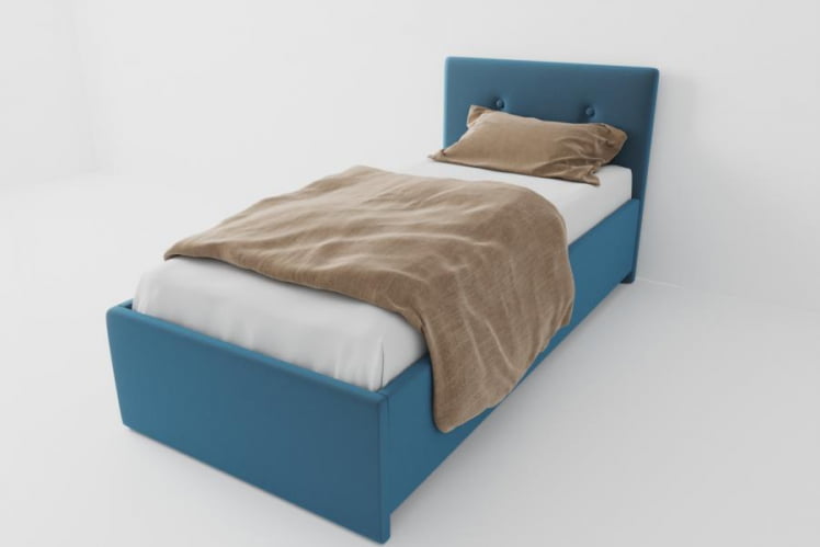 Кровать Эко Екатеринбург с ортопедическим основанием (Berhouse) Цвет фасада: Голубой; Материал фасада: ЛДСП; Спальное место: 800х2000 мм _0